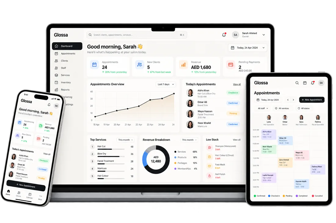 Glossa running on desktop and mobile