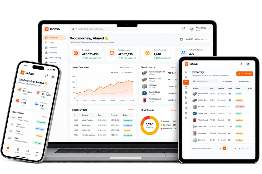 Tradevo running on desktop and mobile